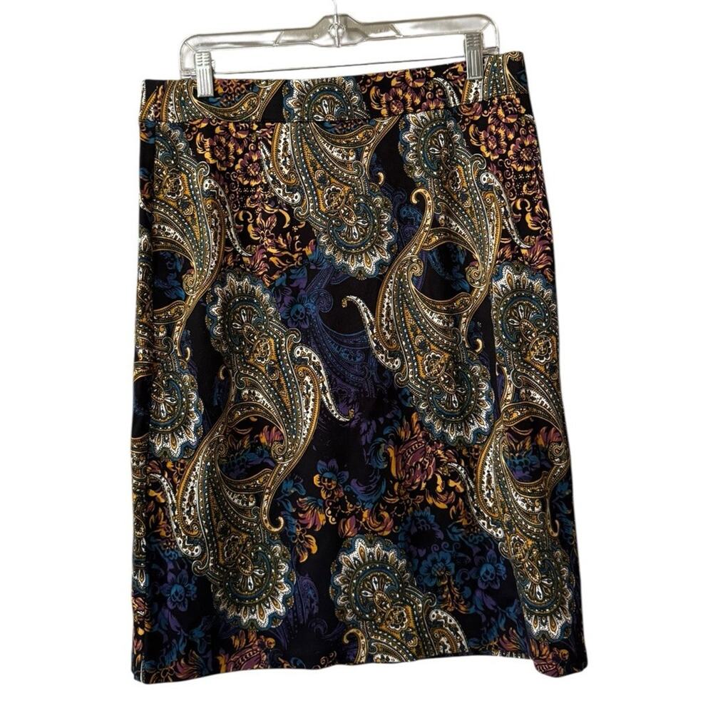 EST. 1946‎ Women Size Large Paisley Midi Pencil Skirt Stretch Career Office City